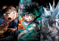 「ユニバーサル・クールジャパン 2024」ビジュアル。(c)堀越耕平／集英社・僕のヒーローアカデミア製作委員会 (c) 2024 青山剛昌／名探偵コナン製作委員会 (c)CAPCOM CO., LTD. ALL RIGHTS RESERVED.