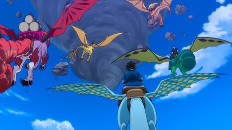 「ワンダーハッチ -空飛ぶ竜の島-」アニメパートの場面カット。