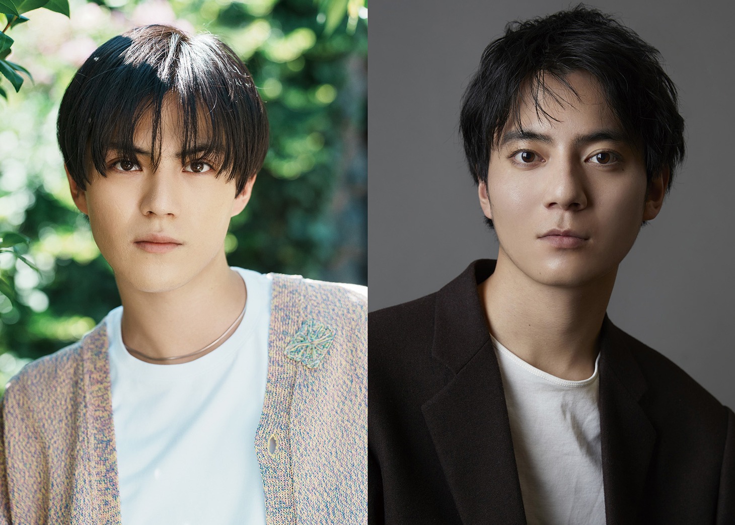 左から松本栄枝役の簡秀吉、曽我久志役の西山潤。