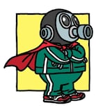 鳥山明の自画像イラスト。