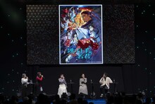 TVアニメ「逃げ上手の若君」ステージイベントより。左から日野まり、鈴代紗弓、結川あさき、悠木碧、中村悠一。 (c)SHUEISHA Inc. All rights reserved.