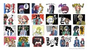 「スーパーの裏でヤニ吸うふたり」のLINEスタンプ一覧。 (c)Jinushi/SQUARE ENIX