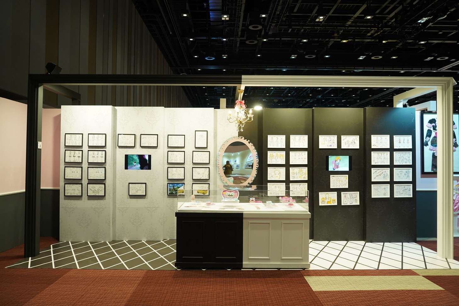 「ふたりはプリキュア」「ふたりはプリキュアMaxHeart」の展示。