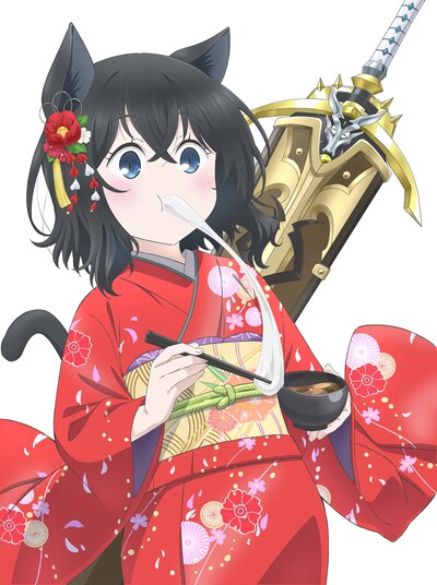 TVアニメ「転生したら剣でした」描き下ろしのお正月イラスト。