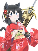 TVアニメ「転生したら剣でした」描き下ろしのお正月イラスト。