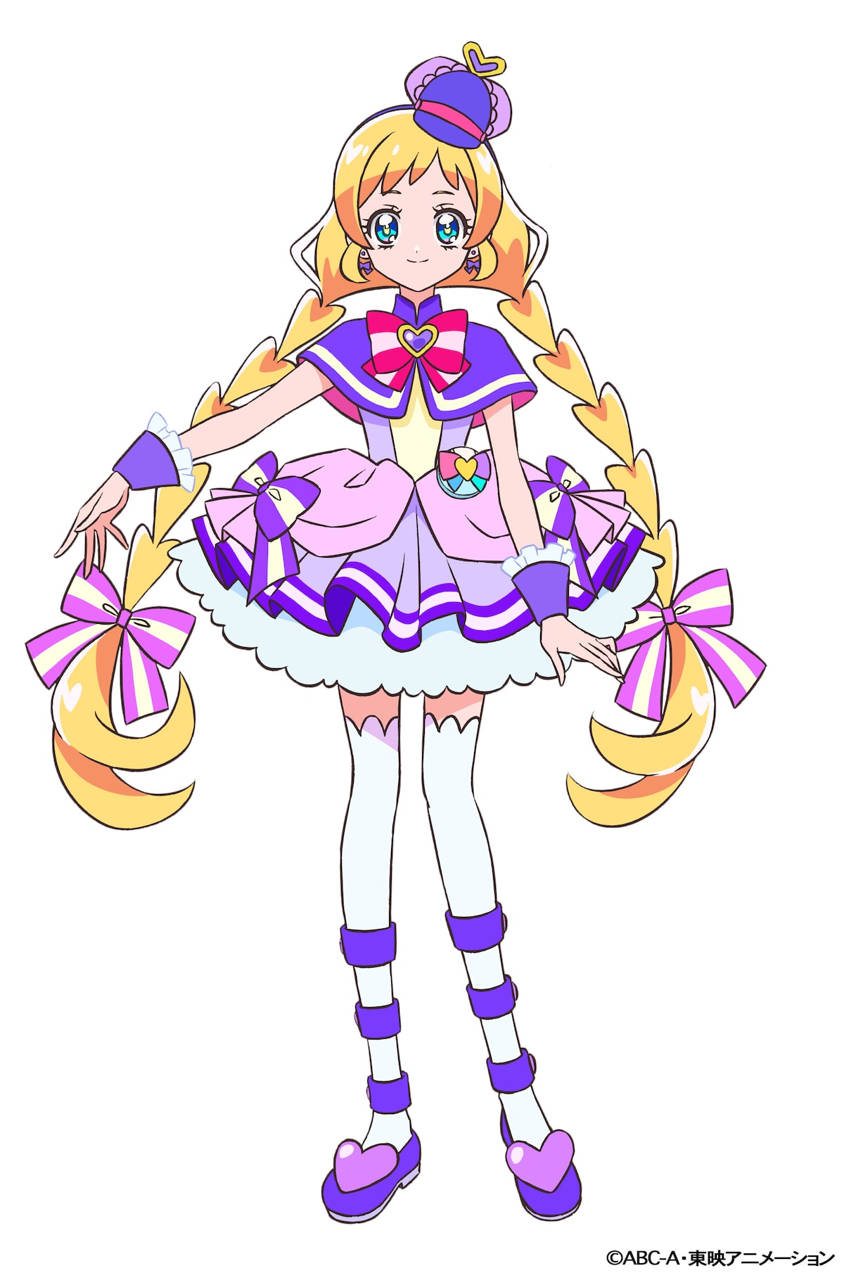 キュアフレンディ（CV：種崎敦美）。名乗りは「みんなの笑顔で彩る世界 