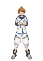 九頭竜リョータのキャラクタービジュアル。中学2年生の「シンカリオン E7かがやき」運転士。おちゃらけた性格だが面倒見がよく、転入してきたタイセイの初めての友達となる。幼い頃シンカリオンに助けられた経験から、シンカリオンに対して憧れを持つ。