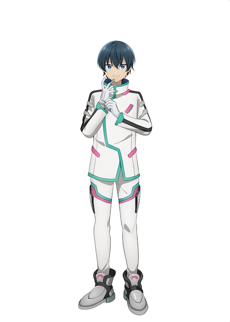 大成タイセイのキャラクタービジュアル。中学2年生の「シンカリオン E5はやぶさ」運転士。真面目で心やさしいが、人見知りで押しに弱い面も。尊敬する姉の影響で鉄道にはまり、メタバース内に理想の駅や路線などを構築している。