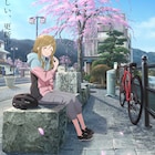 「ゆるキャン△」3期イメージビジュアル第5弾、川沿いで身延まんじゅうを食べるあおい