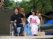 10周年イベントの様子。左から井出安軌監督、井上喜久子。