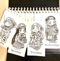 SNSで公開された「万年カレンダー」制作中のワンカット。