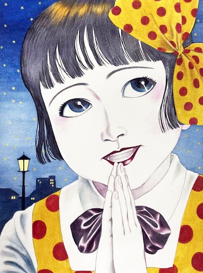 「少女椿」リトグラフとなるイラスト。