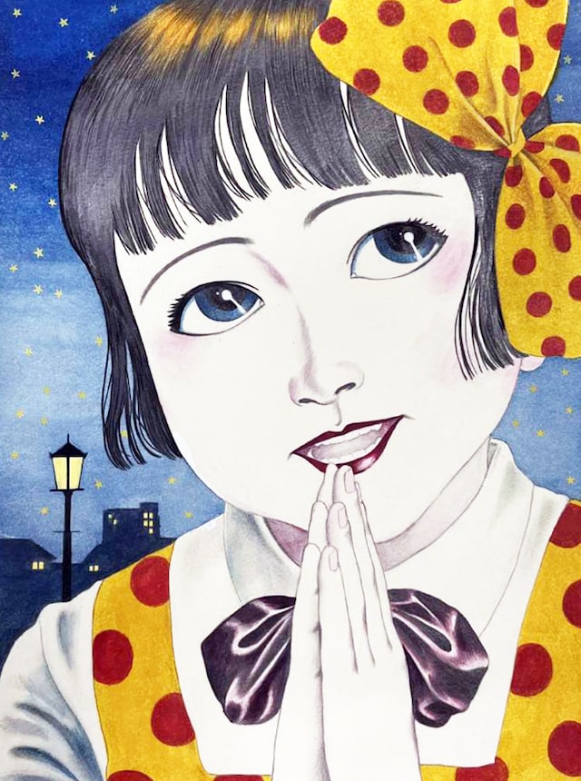 「少女椿」リトグラフとなるイラスト。