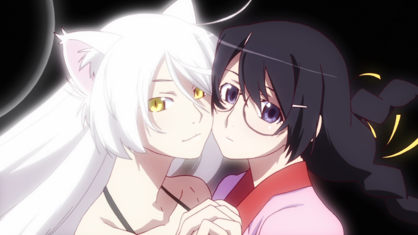 「猫物語（黒）」の場面カット。