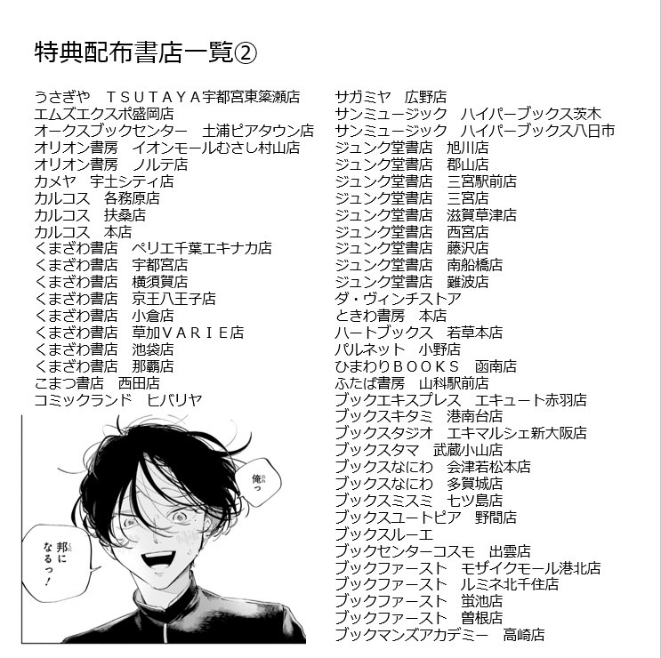 応援書店のリスト。
