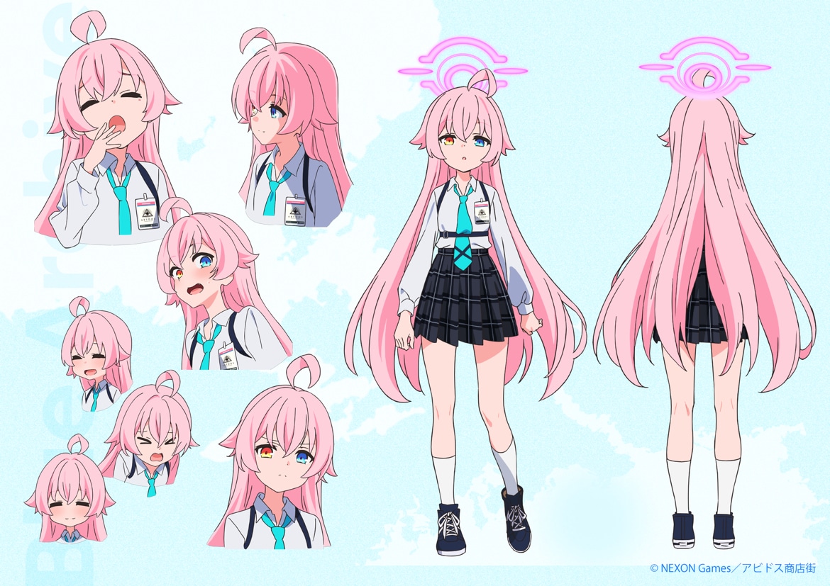 ホシノ（CV：花守ゆみり）のキャラクター設定画。