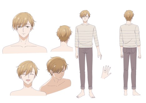 藤吉真生（CV：田丸篤志）。格差婚という世間からの偏見もあり、自分に自信が持てない専業主夫。Ω（オメガ）。 (c)いちかわ壱・ふゅーじょんぷろだくと／ただおか製作委員会