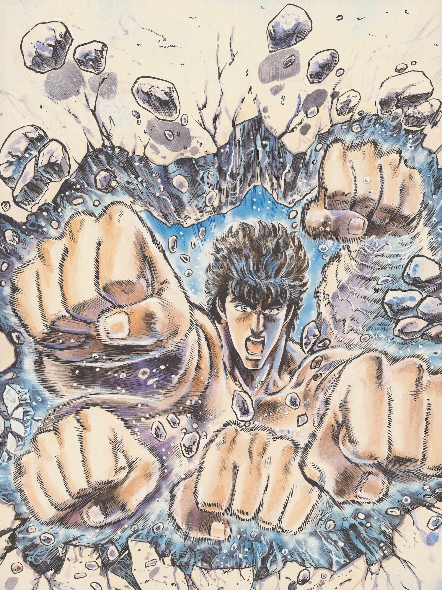 第五章 彩愛」に展示される週刊少年ジャンプ'85年46号表紙絵。 [画像