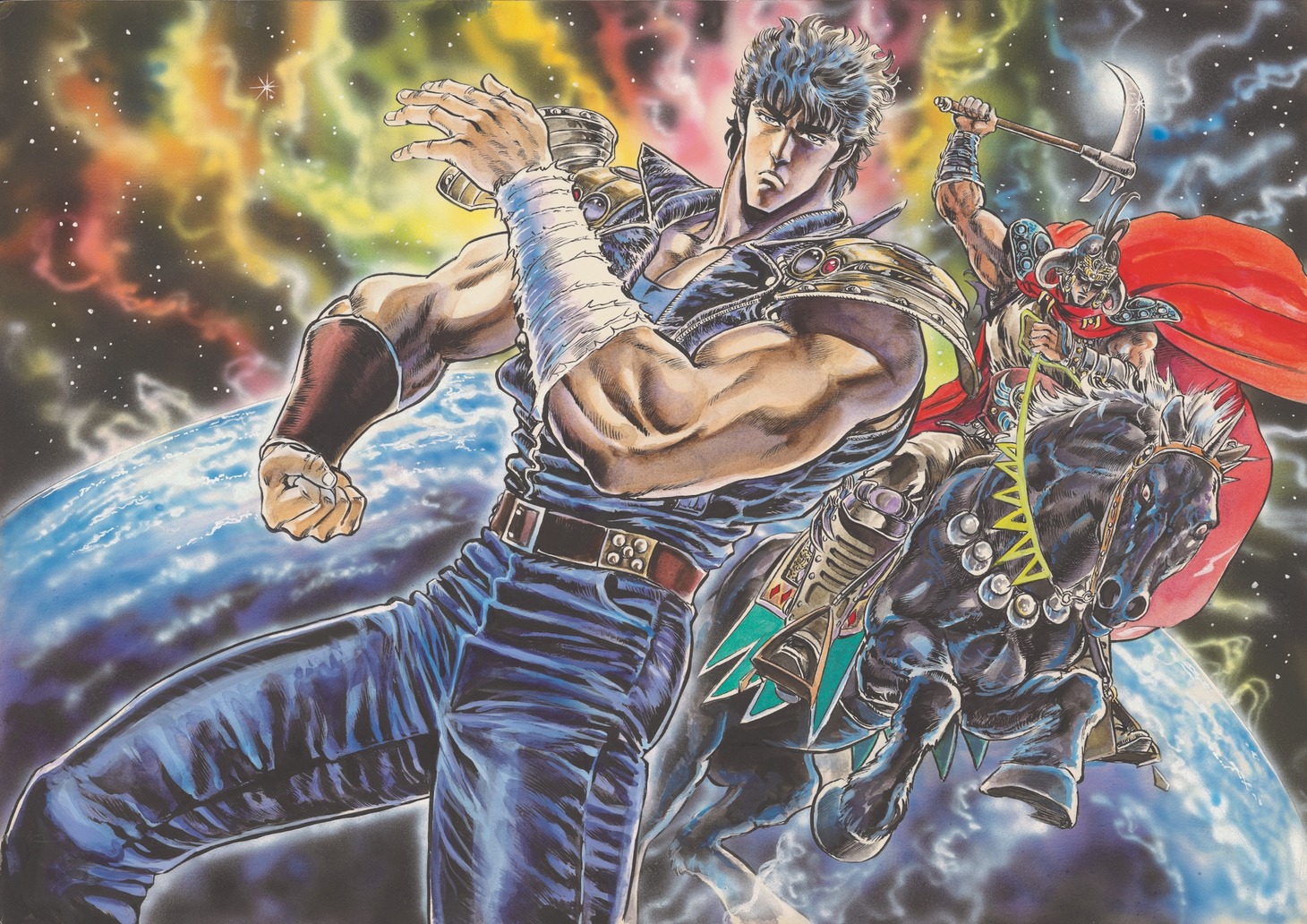 「第五章 彩愛」に展示される週刊少年ジャンプ’85年49号見開き巻頭カラー。