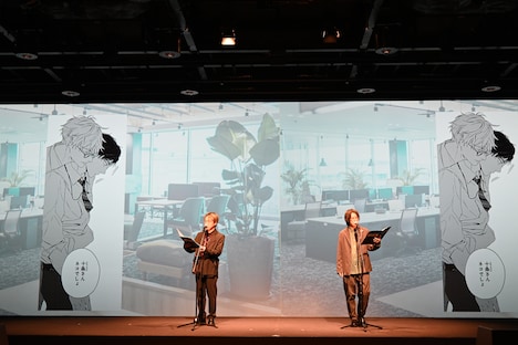 「40までにしたい10のこと」のアテレコに挑戦する立花慎之介と白井悠介。