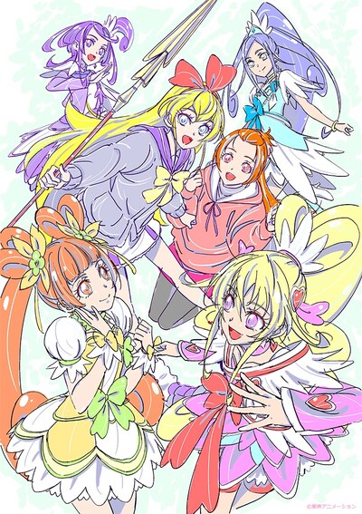 「ドキドキ！プリキュア」小説の表紙イラスト。