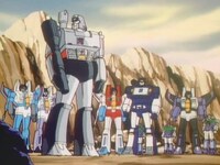 TVアニメ「戦え！超ロボット生命体トランスフォーマー」の場面カット。 (c)TOMY