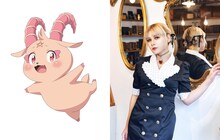 左からグリモとファイルーズあい。 (c)謙虚なサークル・講談社／「第七王子」製作委員会