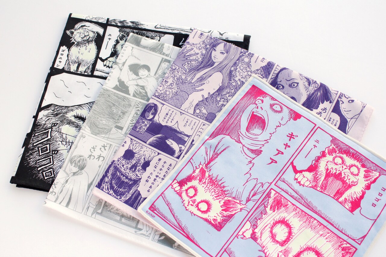 伊藤潤二の原画展に併せマンガのハンカチ「マンガチ」登場 富江