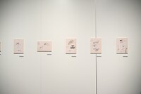 「DESIGNS 永野護デザイン展」より、デビュー前の作品。一番左が「デス・アンカー」の原画。(c)EDIT