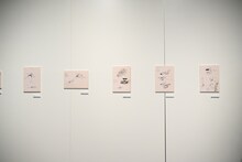 「DESIGNS 永野護デザイン展」より、デビュー前の作品。一番左が「デス・アンカー」の原画。(c)EDIT