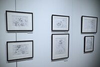 「DESIGNS 永野護デザイン展」より、「ブレンパワード」の展示エリア。(c)サンライズ