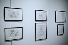 「DESIGNS 永野護デザイン展」より、「ブレンパワード」の展示エリア。(c)サンライズ