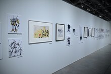 「DESIGNS 永野護デザイン展」より、「ファイブスター物語」の展示エリア。(c)EDIT