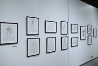 「DESIGNS 永野護デザイン展」より、ゲームキャラクターなどアニメ・マンガ以外の仕事をまとめた展示エリア。(c)GAME STUDIO (c)EDIT (c)MAY MUSIC (c)SEGA (c)TEKKENTM3 & (c)Bandai Namco Entertainment Inc. (c)KADOKAWA CORPORATION/Ishizu Yasushi