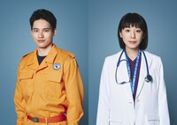 水上恒司扮する園部優吾（左）、夏帆扮する汐見早霧（右）。(c)フジテレビ