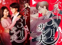 ドラマ「余命3ヶ月のサレ夫」キービジュアル（左）と原作のビジュアル（右）。