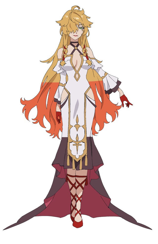 レオノーラ（CV：斎藤千和）。別名「呼ばれぬ魔女」。ティナーシャとは旧知で、魔族の召喚と治癒魔法に長けている。影ながら国や戦争に干渉し、魔法を使わずに人々を操る。(c)2022 古宮九時/KADOKAWA/Project Unnamed Memory