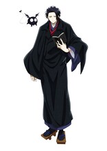 センセー（CV：神谷浩史）。愛する「さっちゃん」と心中しようとするも、“例のトラック”に轢かれて異世界へ転移してしまった文豪。愛用の眠剤を携えながら、常に自分の死に場所を探している。