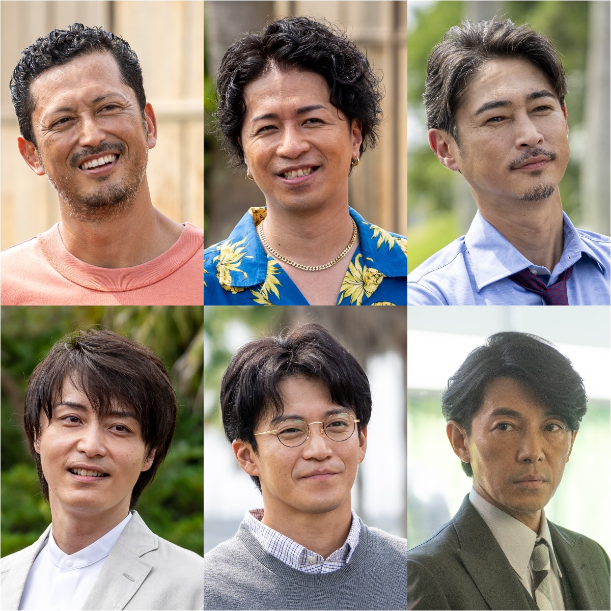 ドラマ「GTO リバイバル」の追加キャスト。上段左から池内博之演じる村井国雄、山崎裕太演じる渡辺マサル、窪塚洋介演じる菊池善人。下段左から徳山秀典演じる依田ケンジ、小栗旬演じる吉川のぼる、藤木直人演じる冴島龍二。