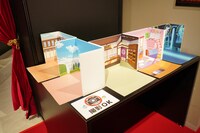 ぬいぐるみやアクリルスタンド用の撮影スポット。