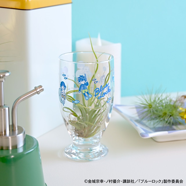 「ブルーロック｜アデリアレトロ台付グラス（総柄）」