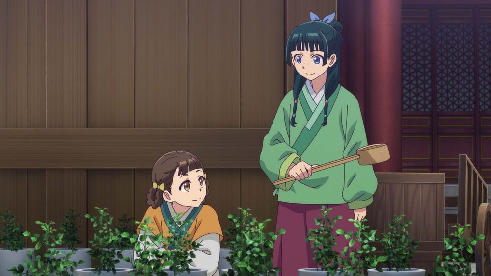 TVアニメ「薬屋のひとりごと」第22話「青い薔薇」の場面カット。