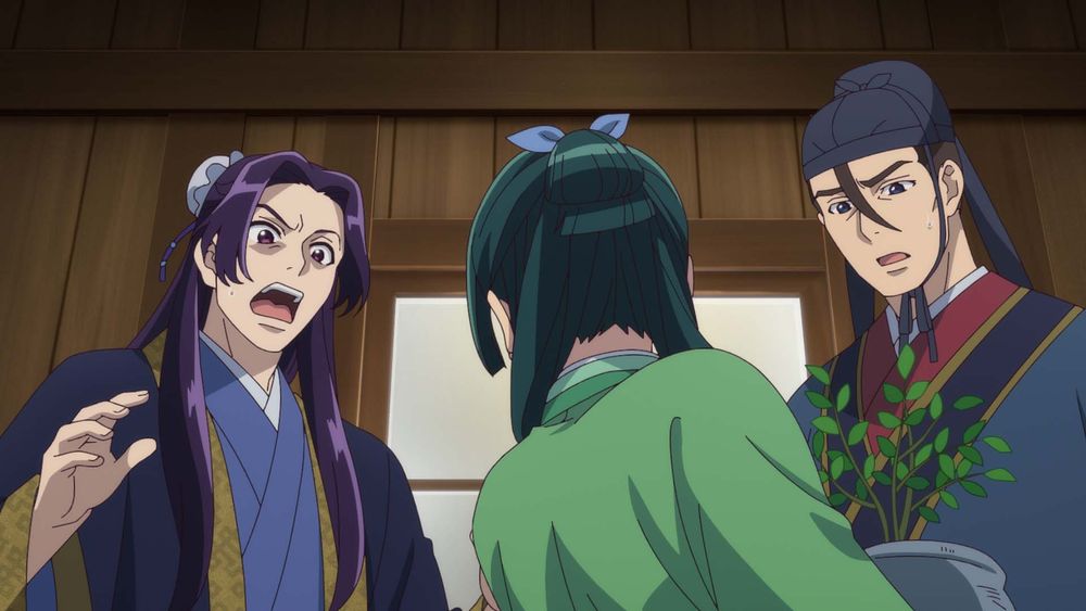 TVアニメ「薬屋のひとりごと」第22話「青い薔薇」の場面カット。
