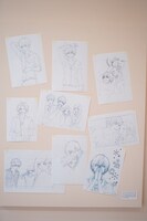 第5章より、「ストロボ・エッジ」と「アオハライド」の下絵。 (c)咲坂伊緒／集英社