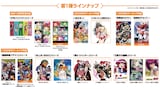デジタルセル第1弾ラインナップ (c)ノエルジャパンエージェンシー (c)有沢まみず/アスキー・メディアワークス/犬神使い派遣協会 (c)松智洋・なかじまゆか/集英社・PPP (c)ガンジス / ロウラン製作委員会 (c)マーズ/スターチャイルドレコード・ムービック (c)Production I.G/ナデシコ製作委員会・テレビ東京 (c)高田裕三/竹書房・BS Project・テレビ東京・NAS (c)あかほりさとる・臣士れい/アスキー・メディアワークス・爆れつ委員会・テレビ東京・創通 (c)あかほりさとる・臣士れい/アスキー・メディアワークス・爆れつ委員会 (c)高田裕三/万猫製作委員会・テレビ東京 (c)高田裕三/万猫DASH製作委員会 (c)高田裕三/双葉社
