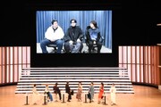 白熊寛嗣、日野聡、河西健吾のVTR中の様子。