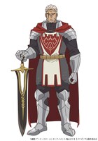 クレイス王（CV：山野井仁）。世界最古の迷宮「還らずの迷宮」を擁する国家・クレイス王国の国王であり、リーンとレインの父親。かつては冒険者として、【六聖】たちと「還らずの迷宮」を探索しており、迷宮最奥部で「黒い剣」を発見している。冒険者を引退した現在も王国の最高戦力の1つであり、この国を覆う不穏な空気に気付き、警戒している。 (c)鍋敷/アース・スター エンターテイメント/俺は全てを【パリイ】する製作委員会