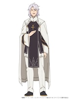 セイン（CV：羽多野渉）。クレイス王国を守護する【六聖】のうちの1人。「僧侶」（クレリック）最高位の二つ名【癒聖】を授与されており、王都の「僧侶」養成所の教官も務めている。 (c)鍋敷/アース・スター エンターテイメント/俺は全てを【パリイ】する製作委員会