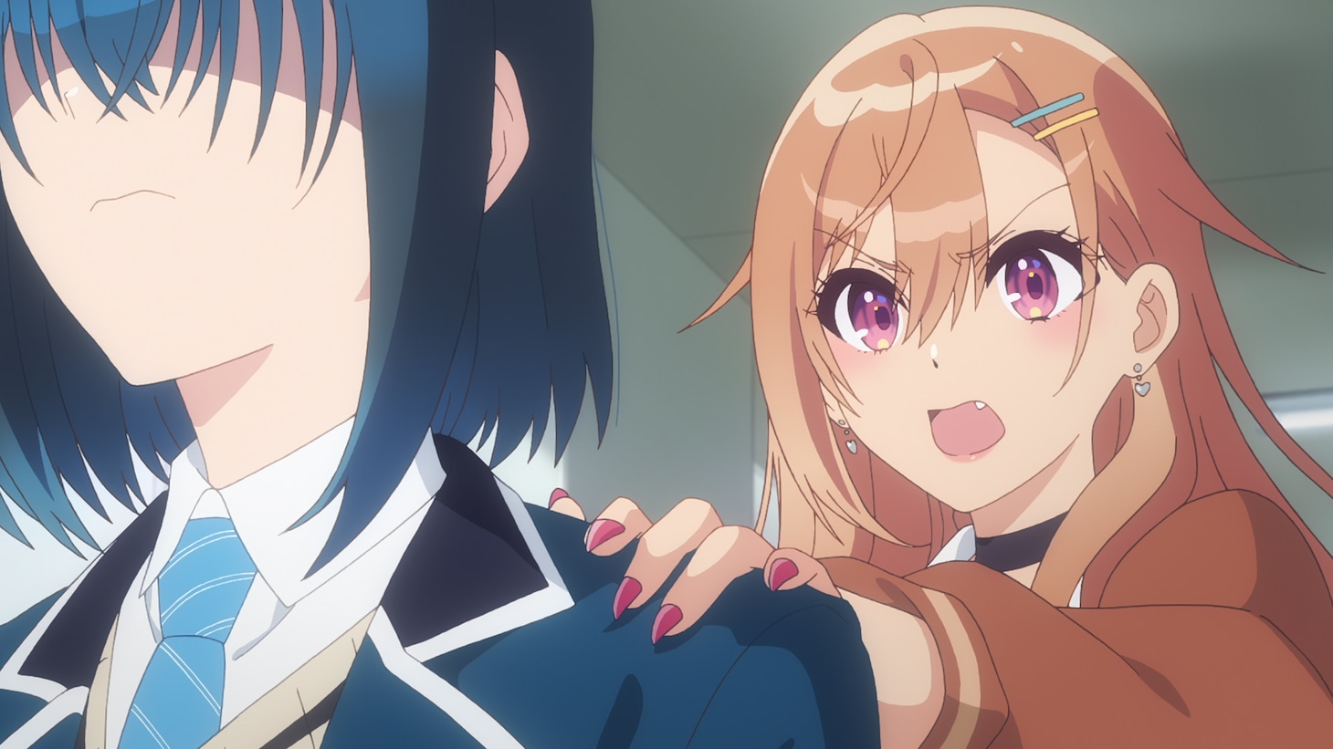 TVアニメ「声優ラジオのウラオモテ」第1話の場面カット。