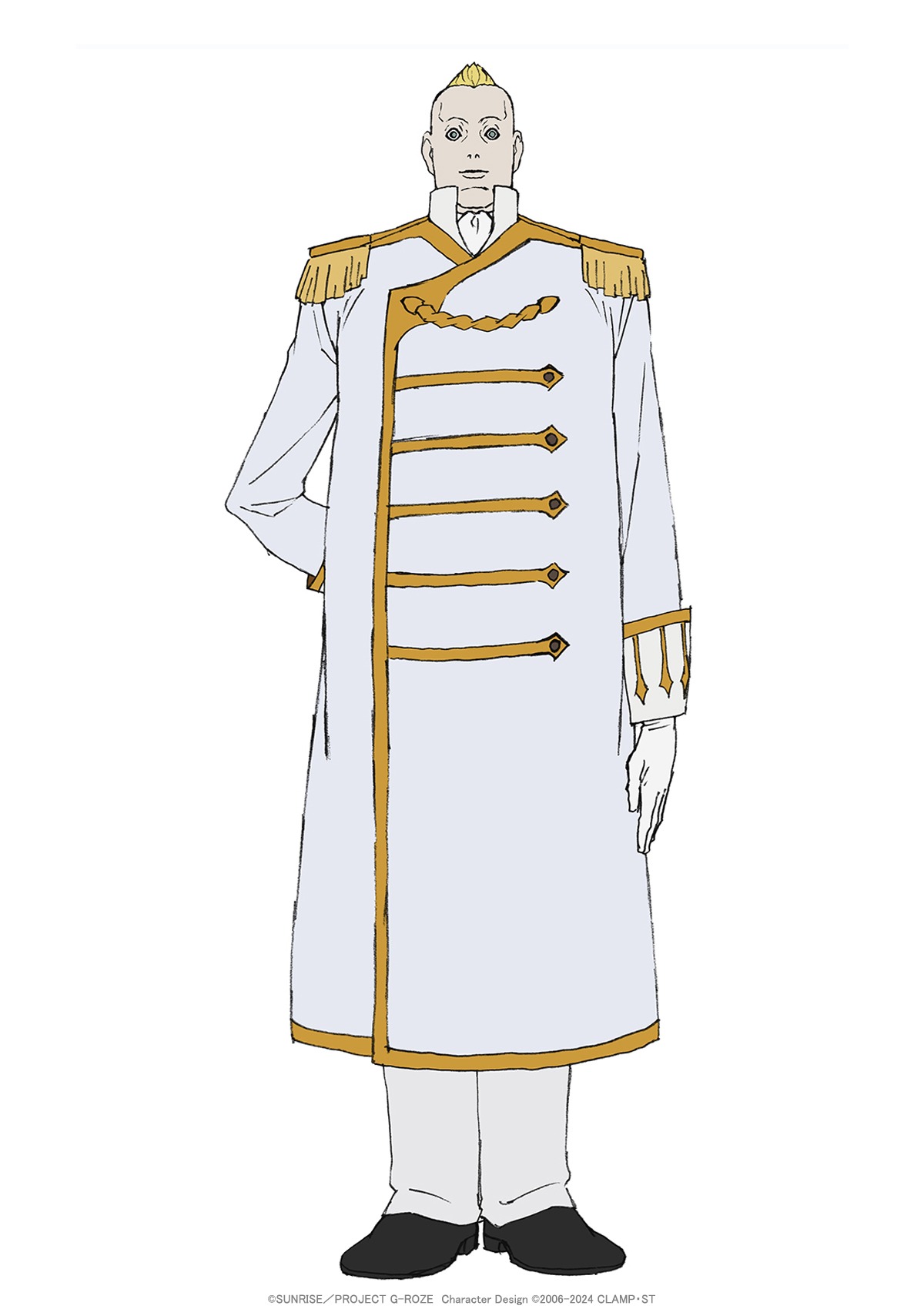 スタンリー（CV：平川大輔）。アインベルクの「白のビショップ（ヴァイス・ビショップ）」。戦闘・戦術面ではなく、開発技術能力の高さをノーランドに買われている。 (c)SUNRISE／PROJECT G-ROZE　Character Design (c)2006-2024 CLAMP・ST